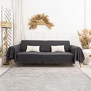 Sofa Throws Large 3 Seater | Sofa Cover 3 Seater | 100% Cotton Throw Blanket | Couch Throw | Settee Throw 180 x 300 cm Dark Grey