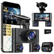 Dash Cam, 360° Dash Camera for Cars Front and Rear Inside, 4 Channel 4K/2K FH...