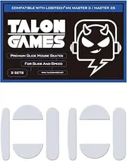 2Sets of TALONGAMES Rounded Curved Edges Mouse Feet Skates Compatible with Logitech MX Master 3 / 3s Gaming Mouse Feet Replacement,0.8mm,Pure PTFE Material with Super Smooth Glide Pads