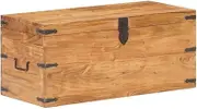 Solid Acacia Wood Storage Chest, 90x40x40 cm, Versatile Bench & Organizer for Living Room