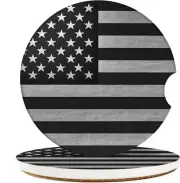 Britimes Car Coasters for Drinks Absorbent, 2 Pack Cup Holders, American