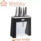 Global Kabuto 7 Piece Knife Set with Acrylic Block - Black