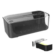 Butter Dish with Knife Butter Container with 180-degree Rotating Sealing Flip-Top-Black