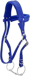 Horse Snaffle Bridle with Rein Red Adjustable Horse Halter Harness Horse Headstalls horse bit with Soft Cushion for Horse (Small, Blue)