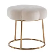 Riverbay Furniture 17.75" Transitional Fabric Accent Vanity Stool in White
