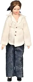 Melody Jane Dollhouse Modern Lady Woman Mother in Jeans Miniature 1:12 Porcelain People