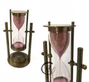 Christmas Solid Brass Compass Navigation Old Style Watch Sand Hourglass Pink