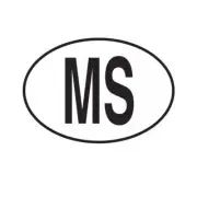 MS Mauritius Country Code Oval Sticker