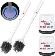 Electric Silicone Toilet Brush & Ventilated Holder - Rechargeable Cleaning Power