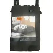 UGG TWIN XL DEVON COMFORTER 66”X 90” SET & 1 Standard PILLOW SHAMS Charcoal NWT