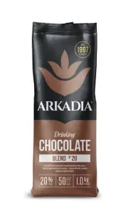 Arkadia Drinking Chocolate 20% 1kg Cappuccino Topping CAFE Perfect Hot or Cold