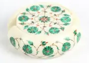 marble coaster set Semi Precious Stones floral Inlay Work room decor