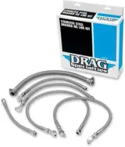 DS Braided SS Oil Hose 4 Line Kit for Harley Softail Springer 88-89