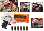 Nerf Ultra Two Motorized Blaster 6 Darts Ages 8+ Toy Gun Fire Blast Game Fun