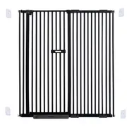 riin Extra Tall 150cm Baby Pet Security Gate Metal Safety Guard Tension Pressure Mounted for Children Dog Kitten Adjustable Width Range 125-135cm Largest Gap Between Bars 42mm Model B41 Black