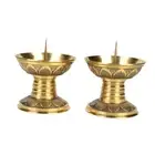 2Pcs Brass Candle Holders Shabbat Candlestick Holder for Anniversary