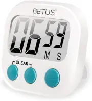 Betus Digital Kitchen Timer - Big Digits, Simple Operation and Loud Alarm - Magn