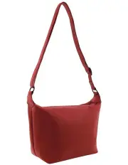 [Milleni] Nappa Leather Double Zip Cross-Body Bag in Red