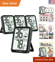 Real-Time 4 Pack Temperature & Humidity Sensors - Ideal for Home & Plants