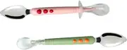 2pcs Soft Tip Double Headed Utensils for Boy Girl Safe Fruit Scraping Tool Ergonomic Handle Dishwasher Safe for LED Weaning and Training