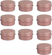 BOLNEY 12Pcs Rose Gold Aluminum Tin Jars, Round Tin Containers with Screw Lid