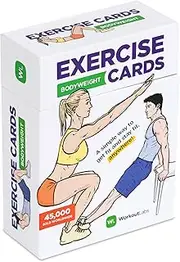 Exercise Cards: Bodyweight – Premium Home Workout Cards Deck for Women and Men with 60 Exercises and 12 No Equipment Routines · Premium Plastic Fitness Cards