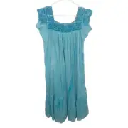 Tulum turquoise Green Blue midi dress Casual Lightweight vacation d