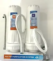 Twin Counter Top/Bench Top/ Double Drinking Water Filter System include Filters