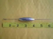 15 PCS. STRAIGHT DOWN BOTTOM BOUNCER SINKER, 2 OZ. W/S. STEEL WIRE .041 X 6"