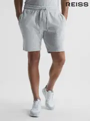 Reiss Grey Melange Vance Velour Drawstring Shorts (U56909) | $135