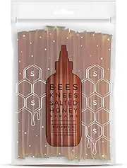Bushwick Kitchen Bees Knees Salted Honey Sticks | 50 Sticks | Wildflower Honey Straws Blended with Sea Salt | Honey Sticks for Tea | Foodie Gifts, Unique Gift Ideas, Mothers Day Gift