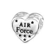 Silver USA AIR Force Charm Bead