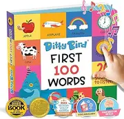 Ditty Bird First 100 Words Sound Book for Toddlers | Interactive & Educational Learning Book for Ages 1-3 | Vocabulary Building with Songs, Sounds, and Fun Facts | Perfect Learning Toy for Toddlers