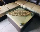 Light Luxury White & Gold Glass Beads Table Runner