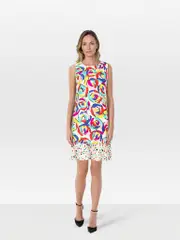 Abstract Rose Print Dress