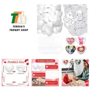 200 Sets Blank Heart Button Pin Parts 2.24 Inch Heart Shaped Maker Supplies f...