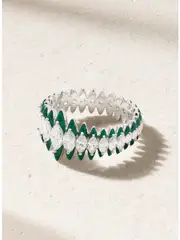 [Kamyen] Kamyen - Marquise Coronal 18-karat White Gold, Enamel And Diamond Ring - 5 5 White
