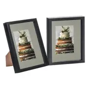 2x Black 8" x 10" 3D Box Photo Frames Grey 4" x 6" Mount Craft Shadow Picture