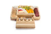 NNEKG Bamboo Cheese Board with Cheese Knives