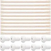 Wicks for Oil Lamps | Cotton Round Wick for Oil Lamp,10X Candlemaking Supply Cotton Replacement Parts for Torches, Alcohol Candle Burner