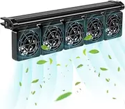 Aquarium Chiller, Fish Tank Cooling Fan System for Salt Fresh Water, 2 Variable Speed Aquarium Black Aquarium Cooler Fish Tank Cooler Clip on Chiller, not Fall Off Easily 5Fans