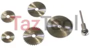 6 pc HSS saw blade Disc Wood Cutting 7/8 1 1-1/4 1-1/2 1-3/4 1/8in Mandrel