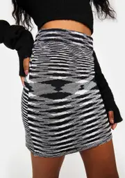 [Bailey Rose] Black Multi Mini Skirt
