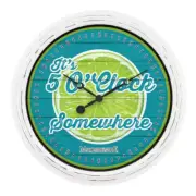 15.75 In. Indoor/Outdoor Quartz Wall Clock - Margaritaville It'S 5 O'Clock Somew