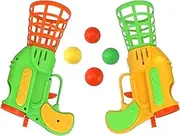 Toy Gun, Ball Game, Ball for Ball Catching Basket, Set of 2 Guns, 4 Balls Basketball Gun Bat, Ball to Click and Pick Basket, Click, Catch Bat