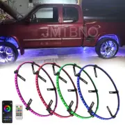 For Toyota Tundra Tacoma 4x 17.5'' RGB Wheel Ring Lights LED Rim Light Bluetooth