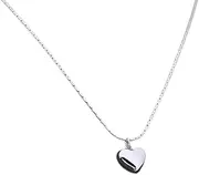 [Generic] Heart Pendant Necklace Retro Love 14k plated and 925 Sterling Silver Pure Dainty Necklace With a Minimalist Decorative Chain Statement For Women 17.8 + 2.75 inches for Prom Everyday Jewelry Gift