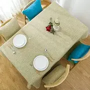 EHOMERY Dining Room Table Cloth 8 Seater Dining Table Cover Pure Color Simple Style Table Cloth Neutral Kids Table Cover Cotton Beige Yellow Table Decoration 140X140Cm