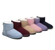 AUSTRALIAN SHEPHERD® UGG Boots Sheepskin Wool Mini Classic Suede Special Colour - Sangria / AU Ladies 5 / AU Men 3 / EU 36