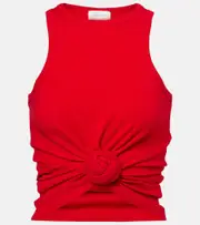 [Magda Butrym] Magda Butrym Gathered cotton-blend tank top AU 14 red